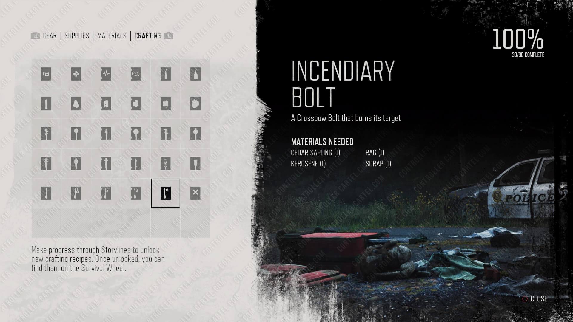Days Gone Incendiary Bolt Crafting Recipe (Fire Bolt) Controller Cartel