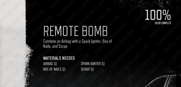 Remote Bomb Crafting Recipe