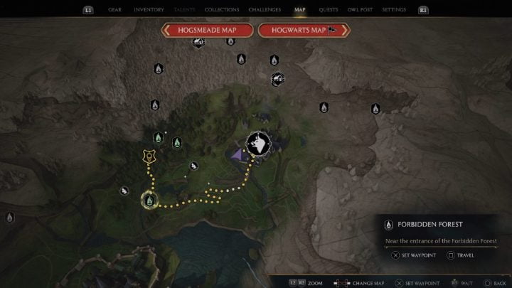 Hogwarts Legacy Forbidden Forest Map Location