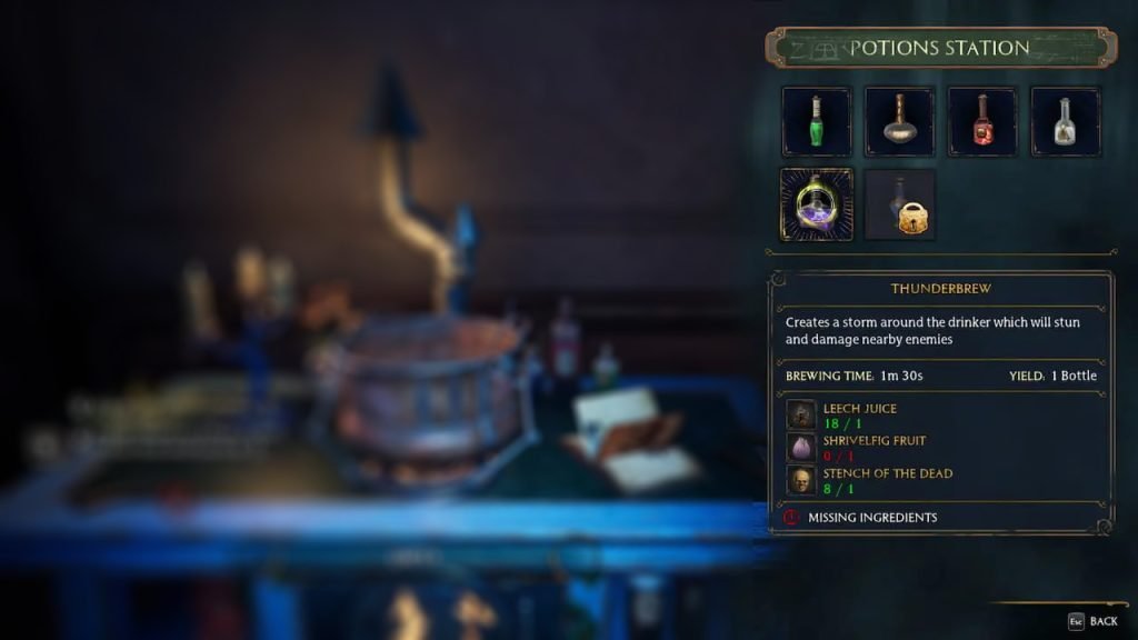 Thunderbrew Potion Spell In Hogwarts Legacy